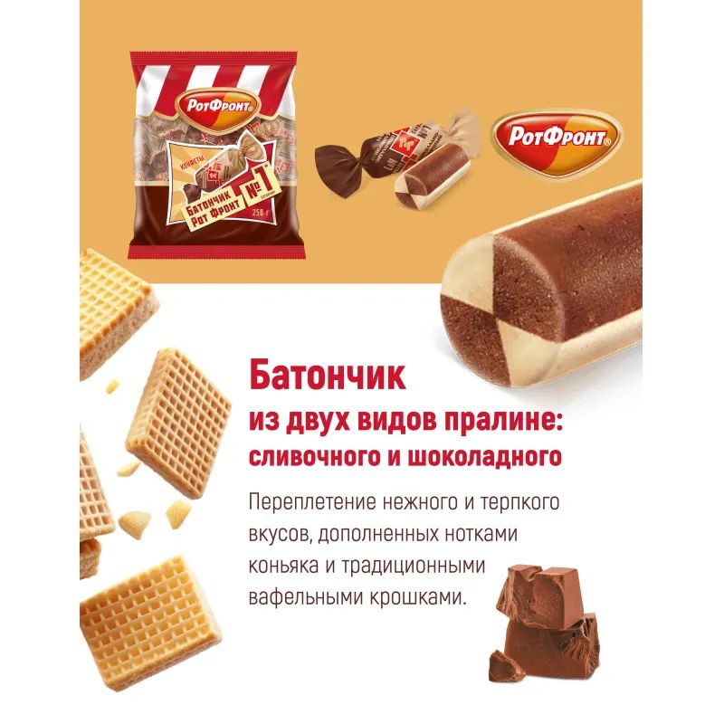 Конфеты шоколадные Батончики шоколадно-сливочный вкус 250г