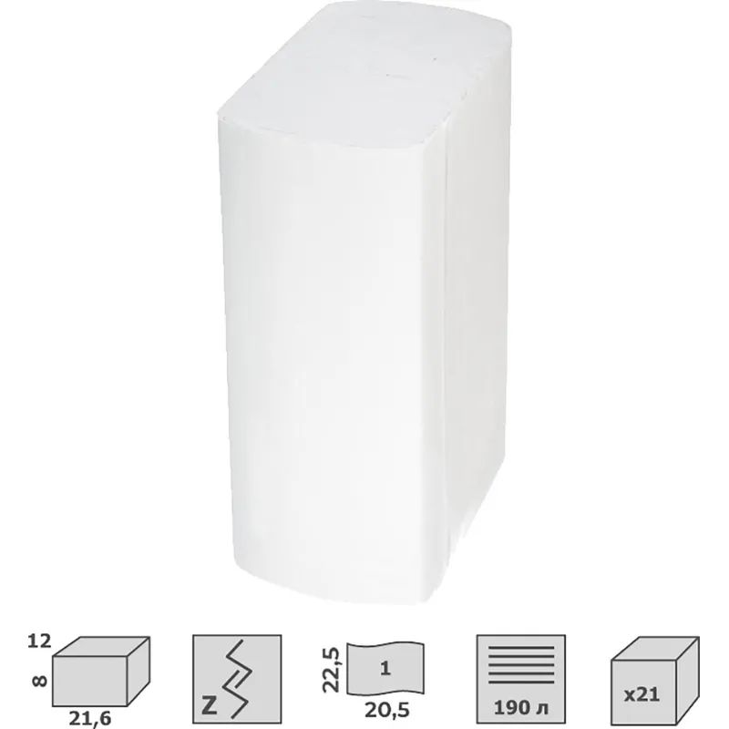 Полотенца бумажные д/дисп. Luscan Professional Zсл1слвт190л21пач/уп