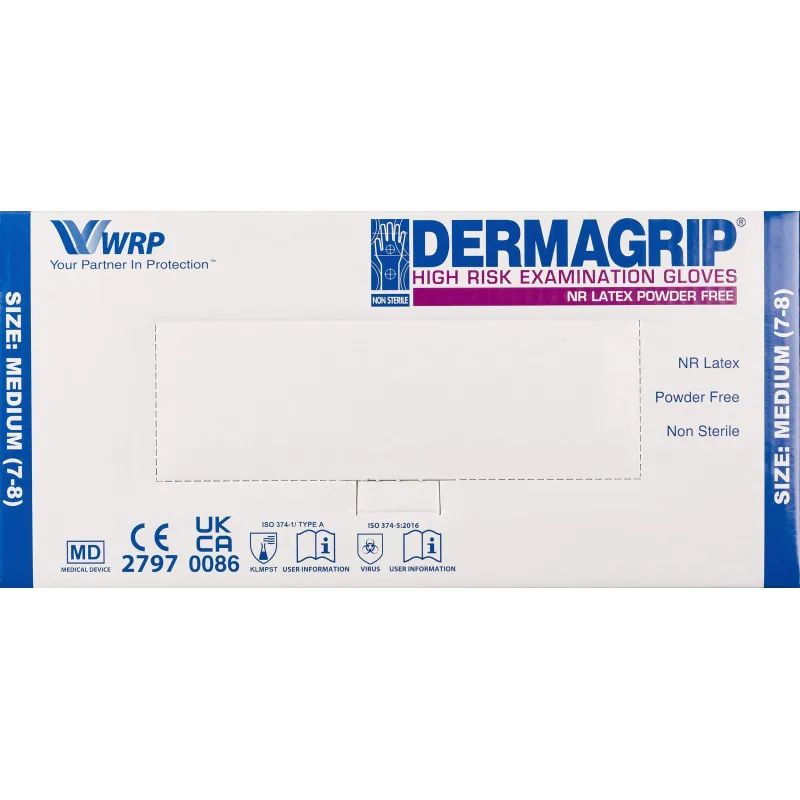 Перчатки мед.смотров. латекс.,нестер.,н/о, Dermagrip High Risk(M) 25 пар,ПС