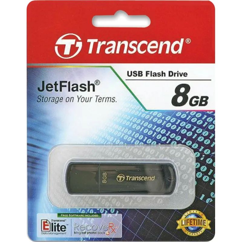 Флеш-память Transcend JetFlash 350, 8Gb, USB 2.0, чер, TS8GJF350
