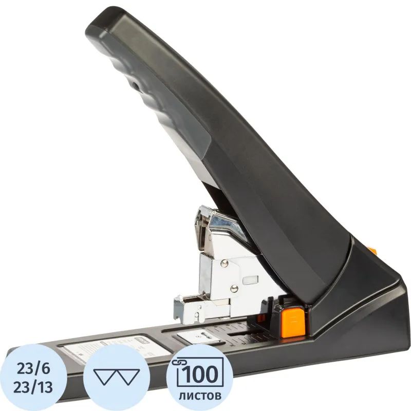 Степлер мощный Attache Selechion (№23/6- 23/13) до 100лис,энергосбер,сер