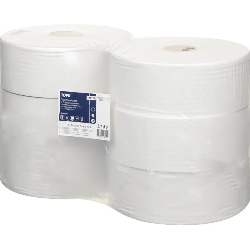 Бумага туалетная Торк/Tellus Стандарт T1 1сл бел вторич втул525м120195 6рул