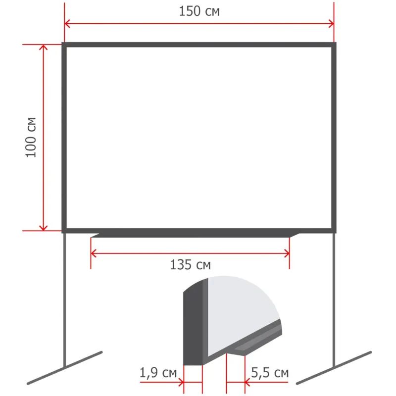 Доска меловая магнитная зеленая Attache Twist 100х150 вращ.мобильн РФ-Корея