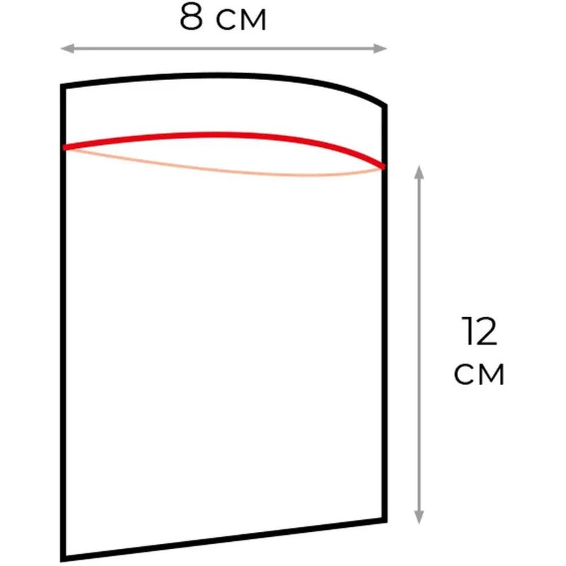 Пакет с замком (Zip Lock) 8 х 12 см, 40 мкм, 100 шт/уп