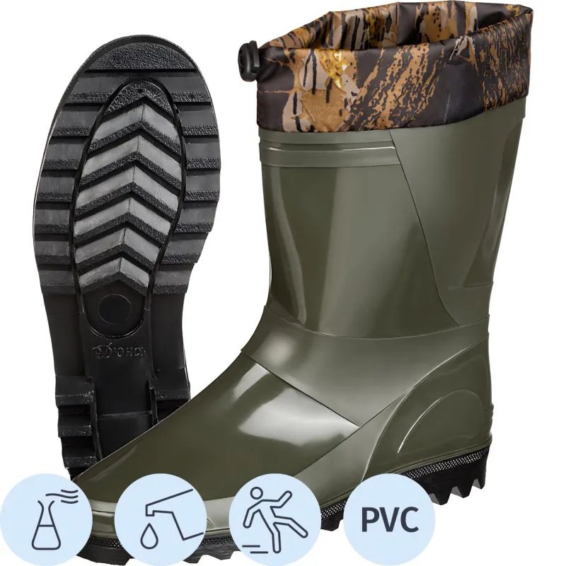 Сапоги мужские цв.оливковый мод.141/01 (р.42) (270) ПВХ с надставкой