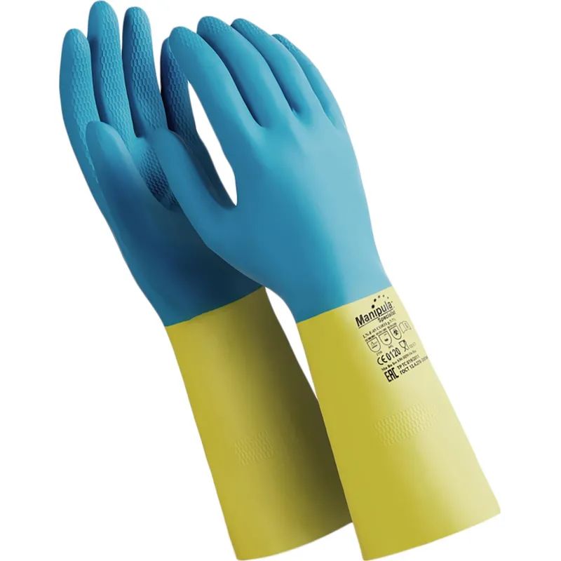 Перчатки латекс/неопрен Manipula Союз (LN-F-05/СG-971) р-р 8-8,5,ПС
