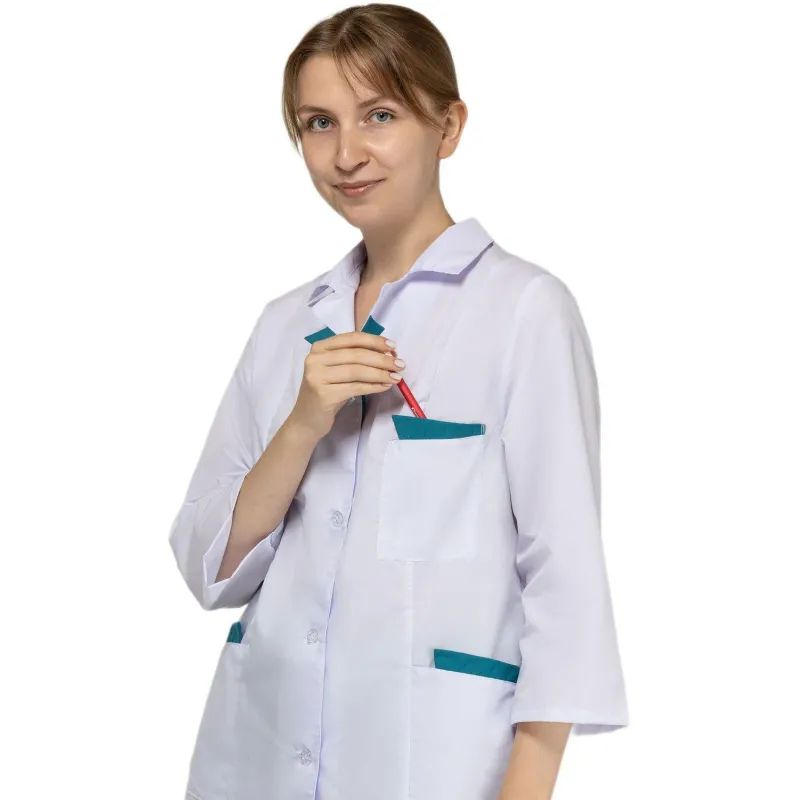 Костюм для медицинского персонала м01-КБР жен. цв.бел/бир (р.52-54) 170-176