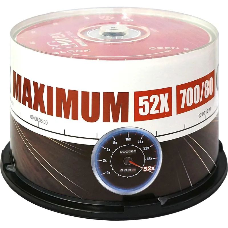 Носители информации CD-R, 52x, Mirex Maximum, Cake/50, UL120052A8B