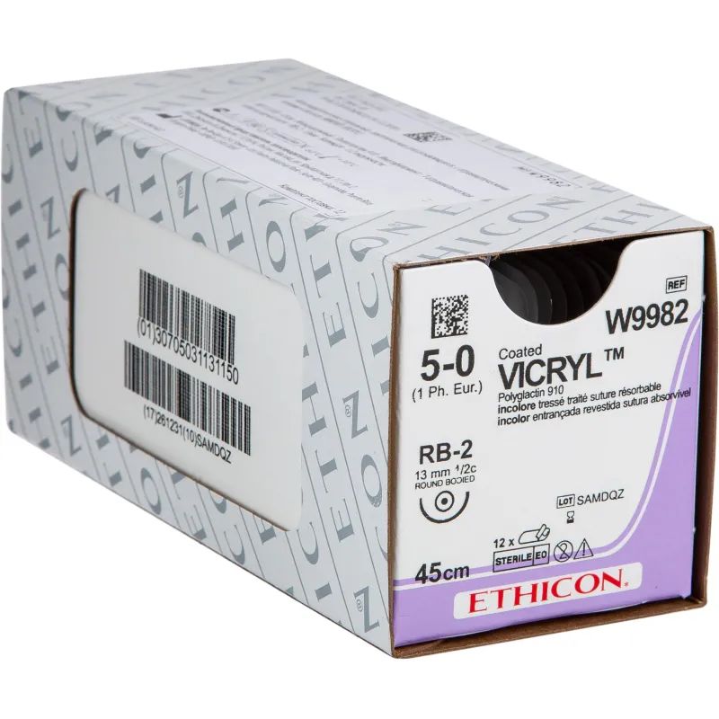 Шовный материал ВИКРИЛ 5/0 45см,кол.13мм н/окр. W9982 12 шт./уп.