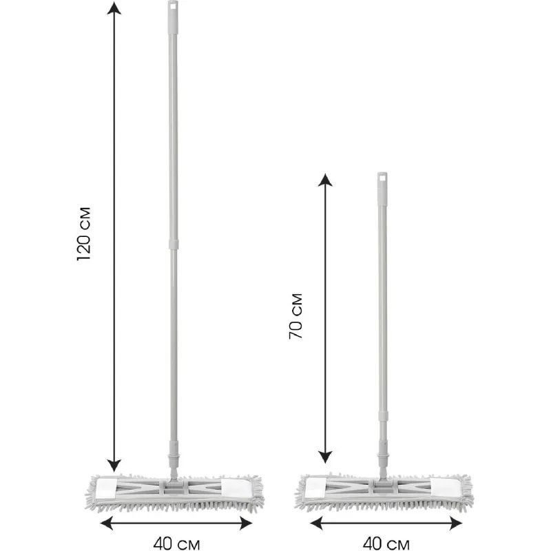 Швабра флаундер с насадкой из микрофибры (шенилл)