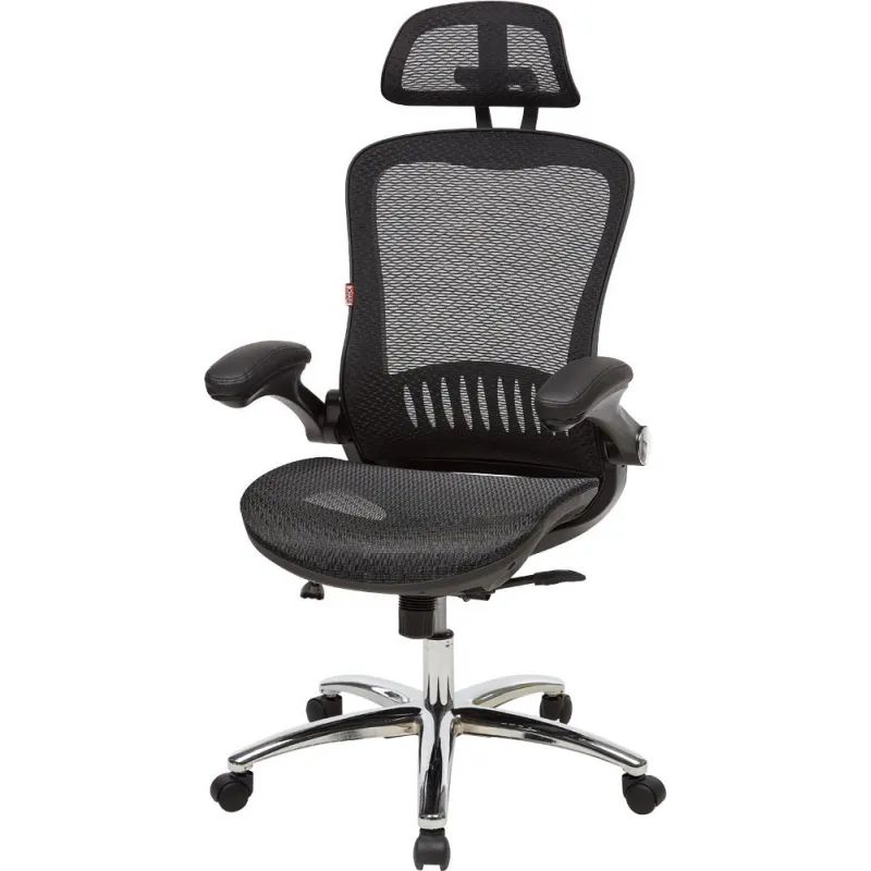Кресло BN_Hg_EChair-552 TTW Net сетка черная, хром