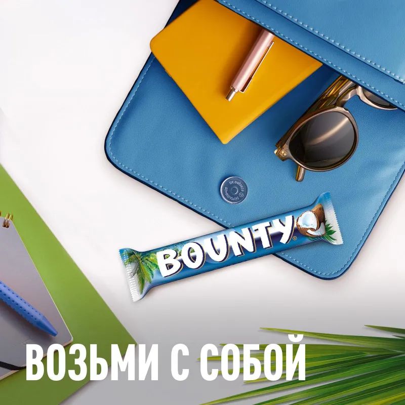 Шоколадный батончик Bounty с мякотью кокоса, 55г