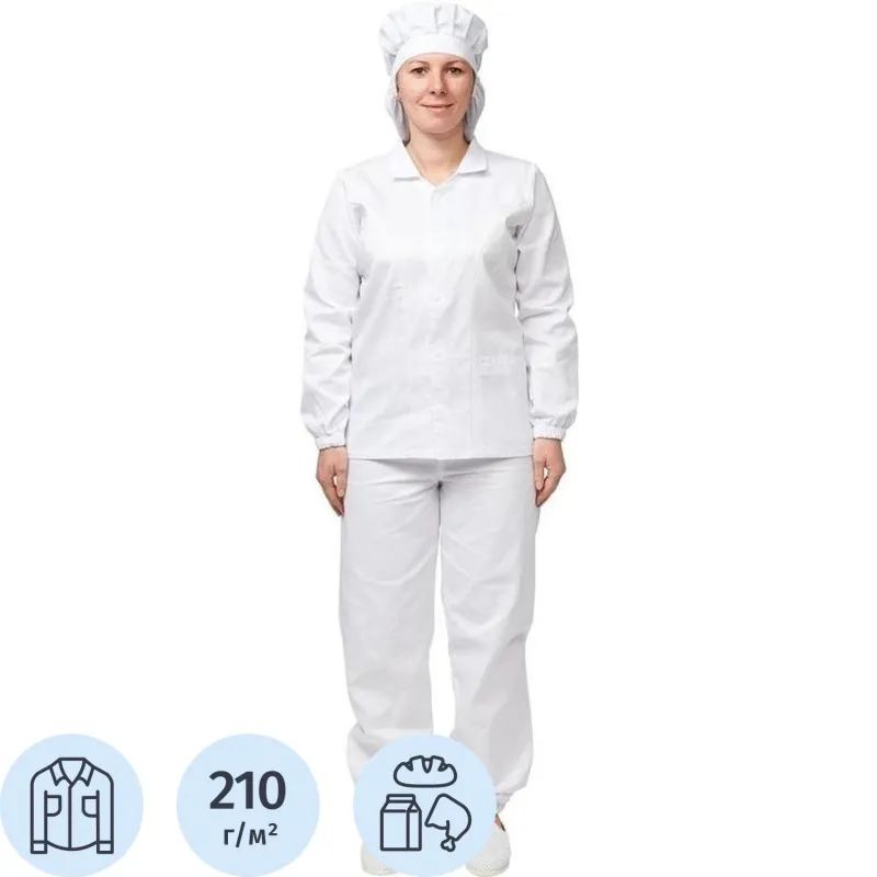 Куртка для пищевого производства жен. у17-КУ (р.60-62) р.170-176