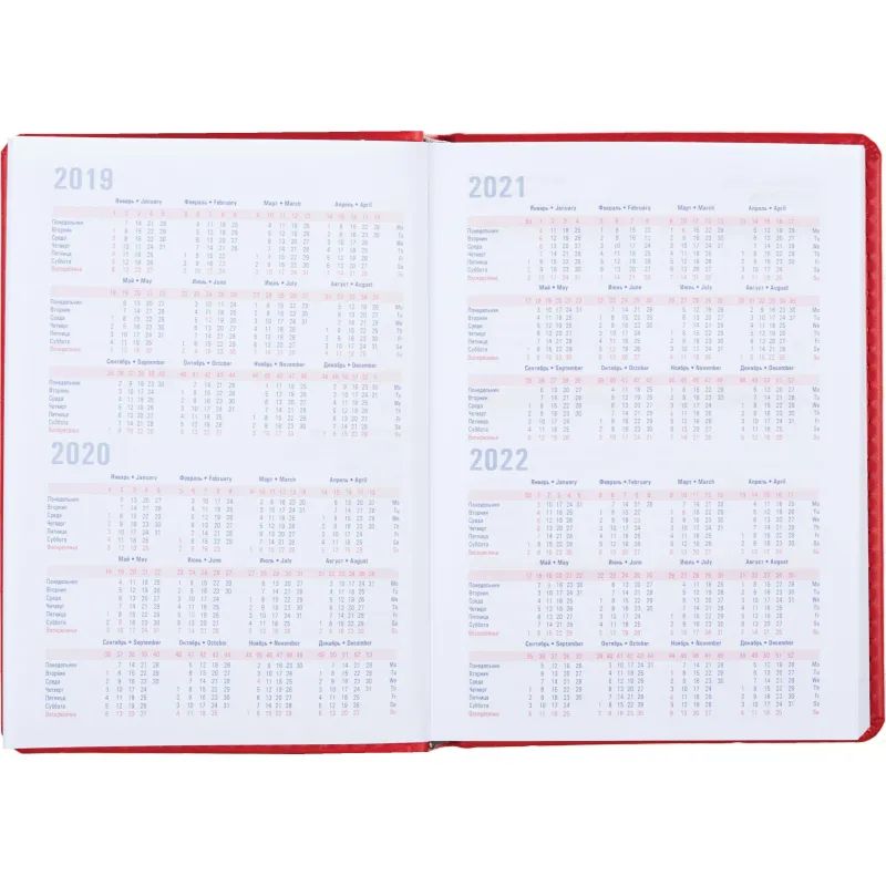 Ежедневник недатированный красный,А6,110х155мм,176л,ATTACHE Сиам