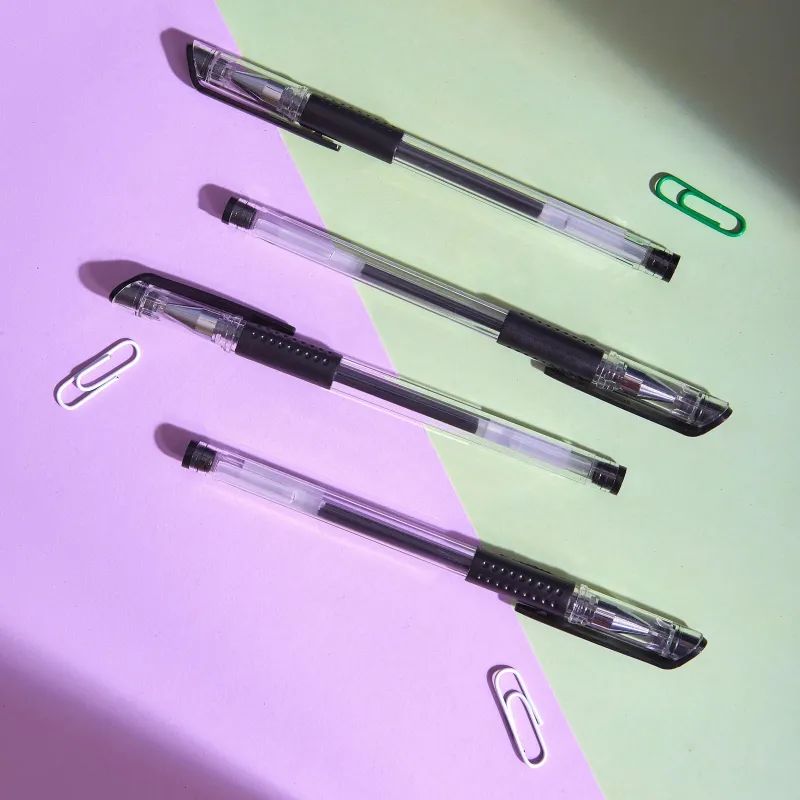 Ручка гелевая неавтомат. Attache Gelios-030 черный, игольч.0,5мм,манж