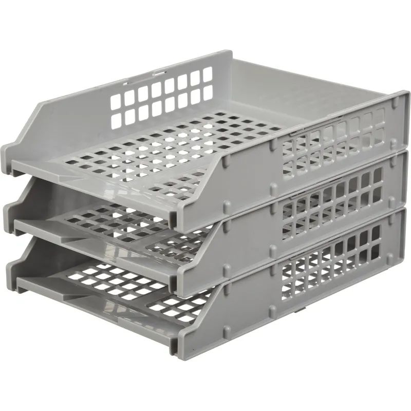 Лоток горизонтальный СТАММ STRONG 3 шт. гориз.на металл.стержнях серый