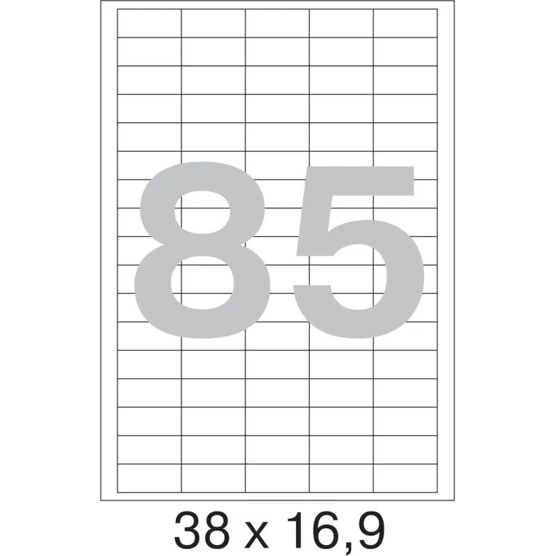 Этикетки самоклеящиеся 38х16,9 мм/85 шт. на листе А4 (25л