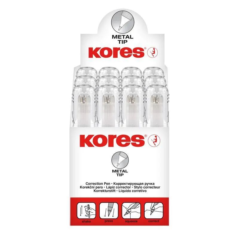 Корректирующий карандаш 6г (4.8мл) Kores, металл. наконеч, быстросохнущая