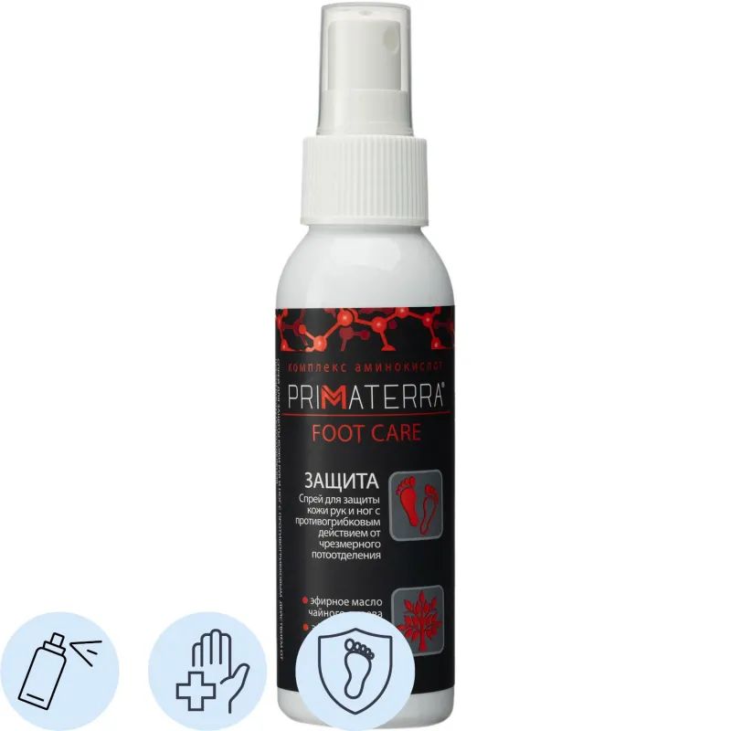 Спрей защит Primaterra FOOT CARE для ног дез/противогрибк 100мл