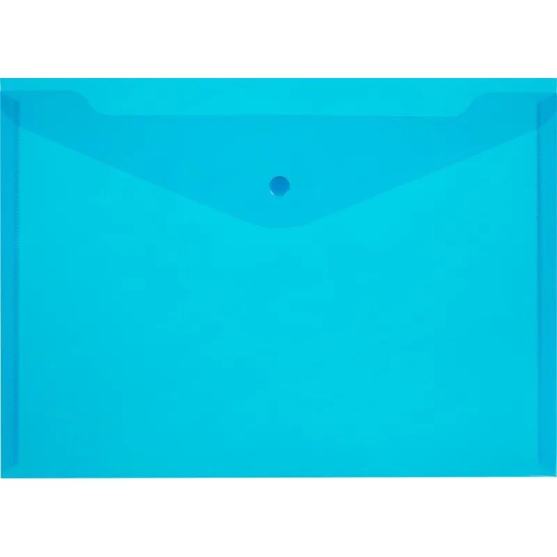 Папка-конверт на кнопке 180 Элементари, син.10шт/уп