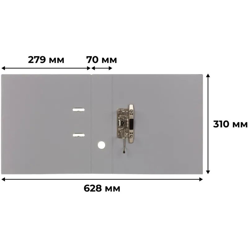 Папка-регистратор Strong Line 70мм, серый, ПБП2, карм.кор