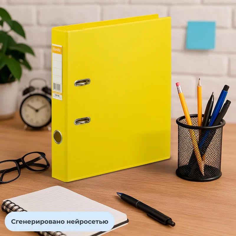 Папка-регистратор Strong Line 50мм, желтый, ПБП2, карм.кор