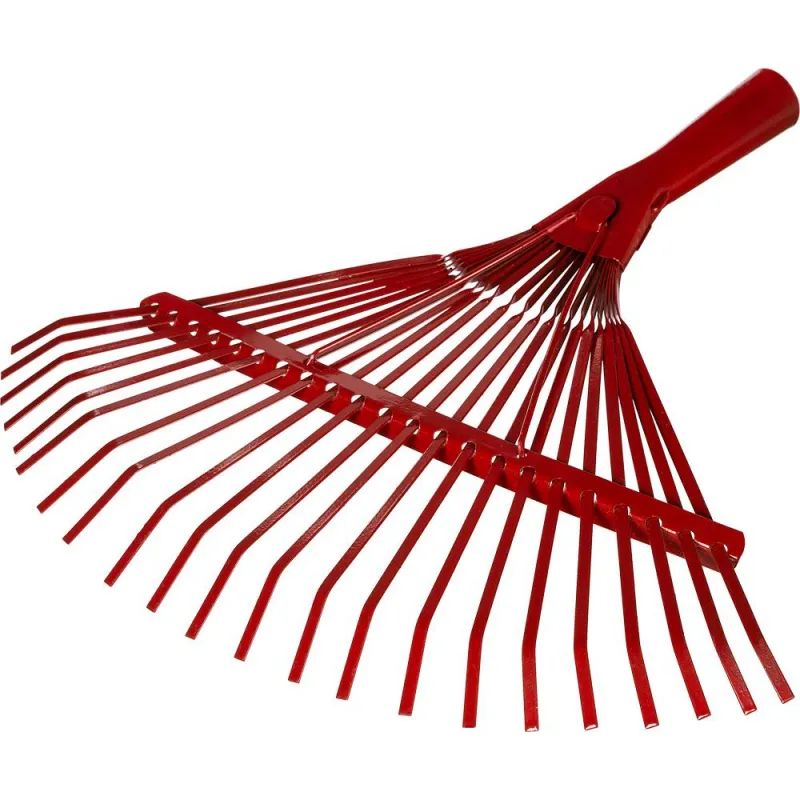 Грабли веерные пластинчатые 22 зуба металл 40 см без черенка