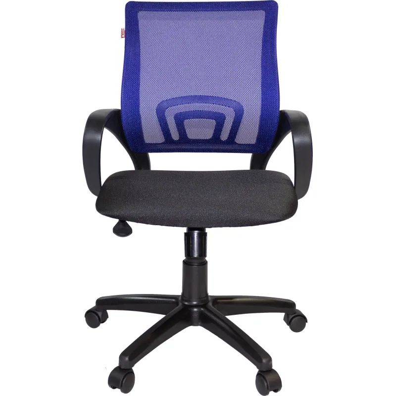 Кресло VT_EChair-304 TC Net ткань черн/сетка синяя, пластик