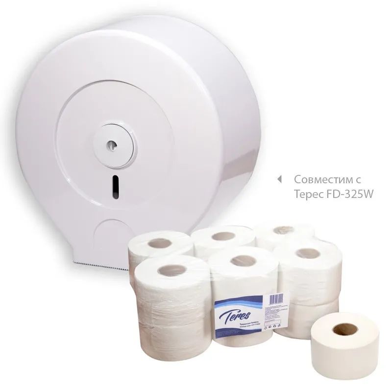 Бумага туалетная д/дисп Терес Эконом мини 1сл бел 200м 12рул/уп T-0024