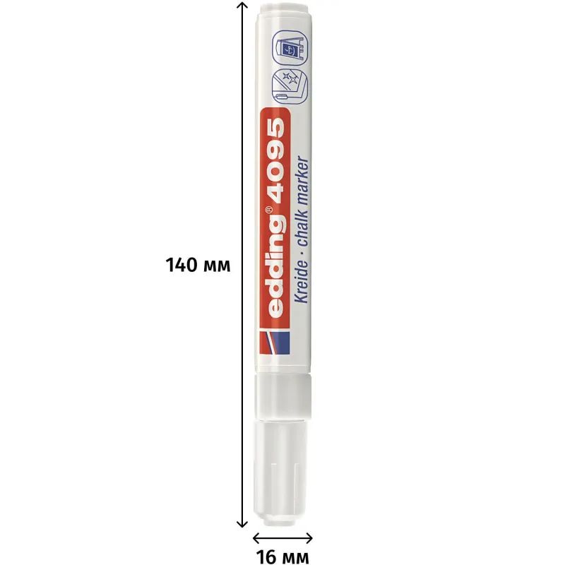 Маркер меловой Edding E-4095 chalk marker белый_049