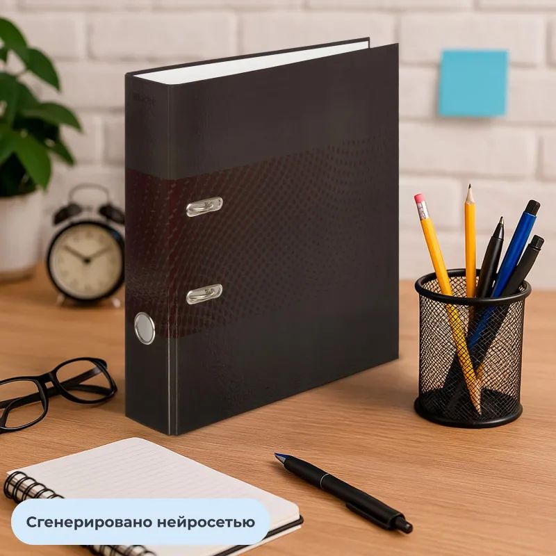 Папка-регистратор Attache Digital, черн. лам.карт./бум.,75мм