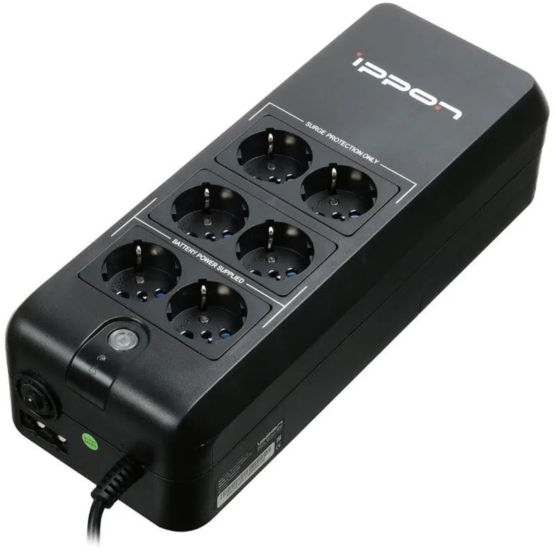 ИБП Ippon Back Verso 800 800ВА 420Вт EURO(4+2) черный