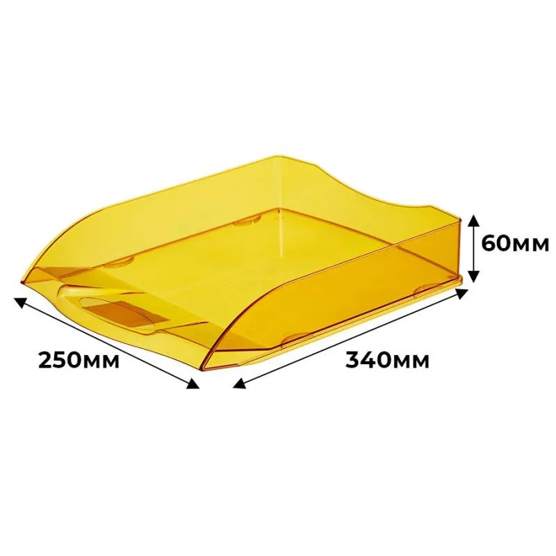 Лоток горизонтальный ATTACHE Яркий Офис 340х250х60 тонированный оранжевый