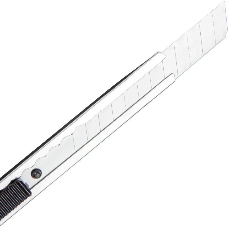 Нож канцелярский 9мм Attache металлический, фиксатор, цв.металлик