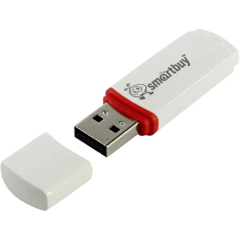 Флеш-память Smartbuy Crown, 16Gb, USB 2.0, бел, SB16GBCRW-W
