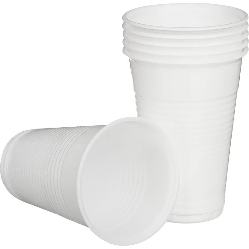 Стакан одноразовый 200мл белый, для хол/гор.,бюджет, КОМУС ПП 3000шт/кор