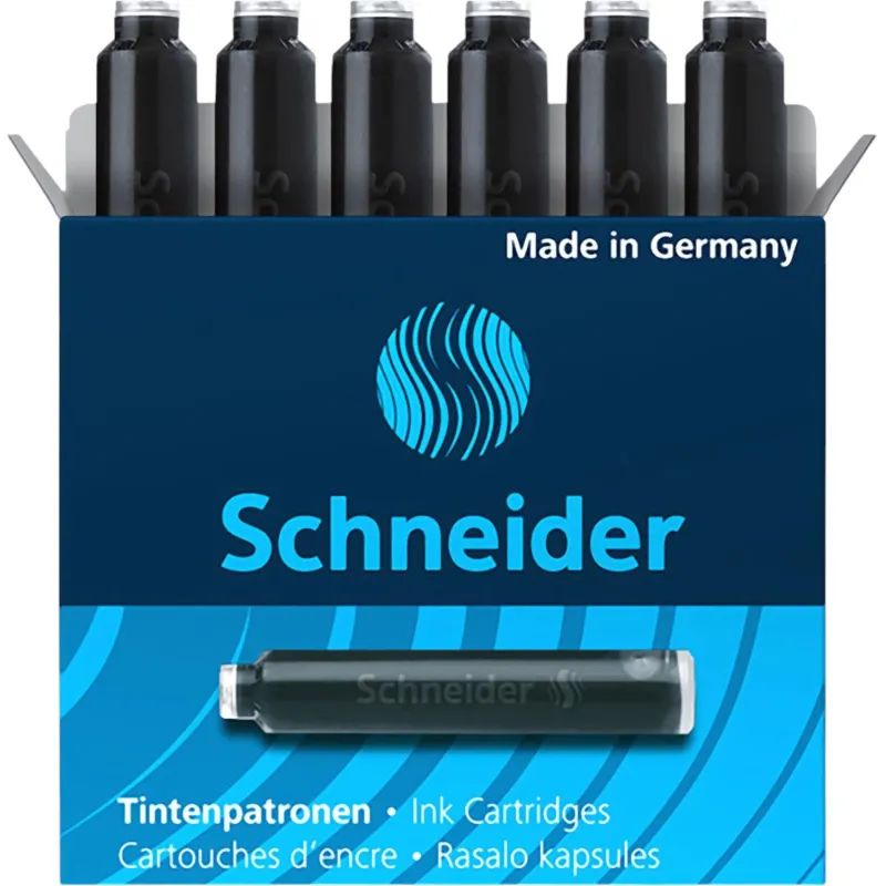Картридж чернильный для перьевой ручки  SCHNEIDER чер. 6шт./уп. Германия