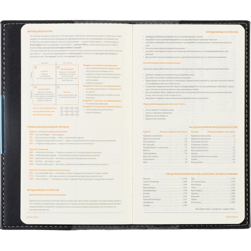 Еженедельник недатированный черный А6METROPOL 3-492/03