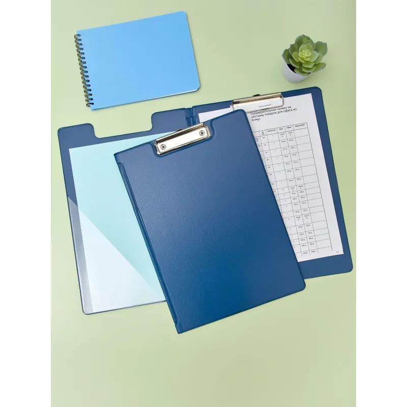 Папка-планшет A4 синий с верх.створкой Россия