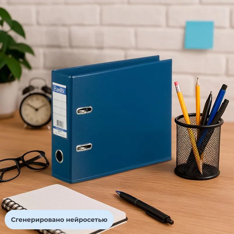 Папка-регистратор формат А5,гориз.70мм,т-синий,ПБП2,карм.кор