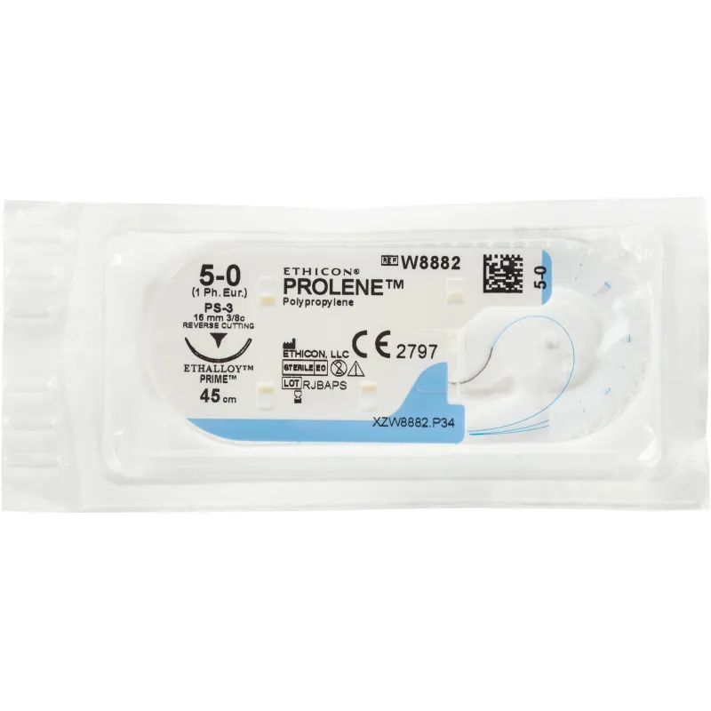 Шовный материал ПРОЛЕН 5/0, 45 см,обр.-реж. 16 мм, 3/8 W8882Т 24 шт./
