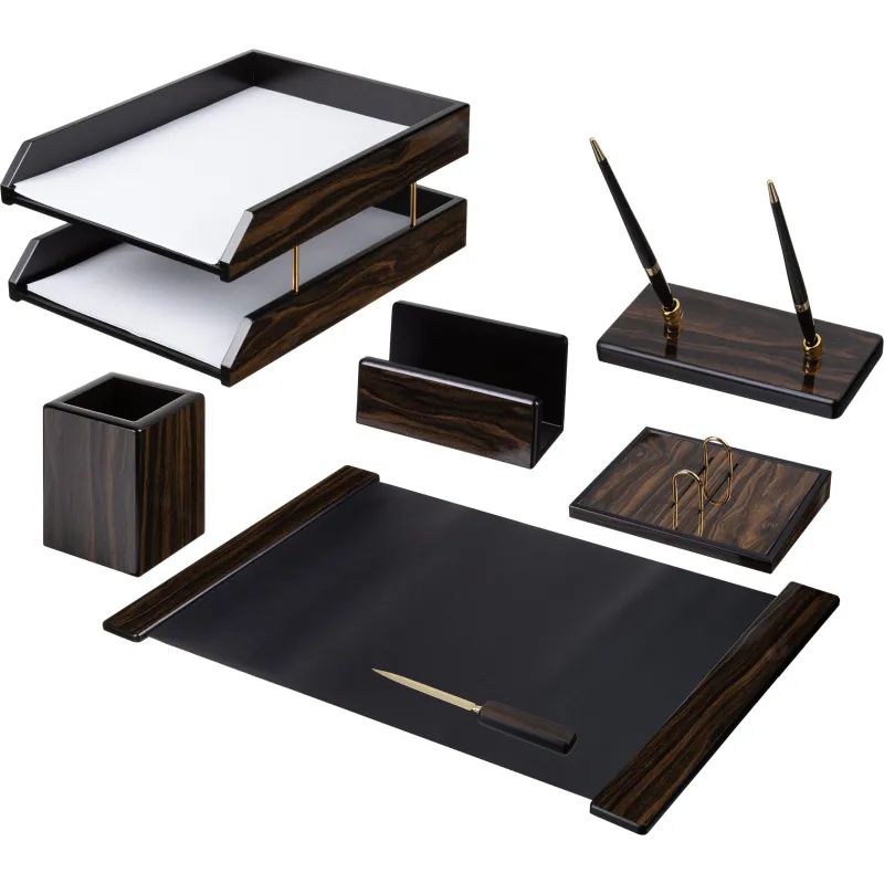 Набор настольный MDF 8FE-1A на 8 предметов, ламинат, черное дерево