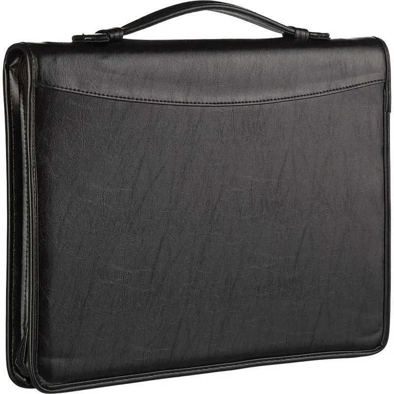 Папка деловая Алекс из искусственной кожи № 161 с ручкой черного цвета