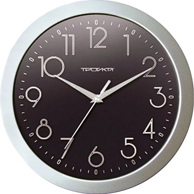 Часы настенные Troyka 11170182 круг плав.ход пластик