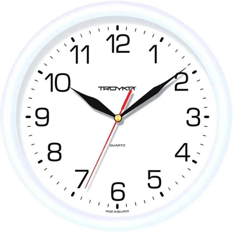 Часы настенные Troyka 21210213 круг., d245мм, плав.ход, пластик
