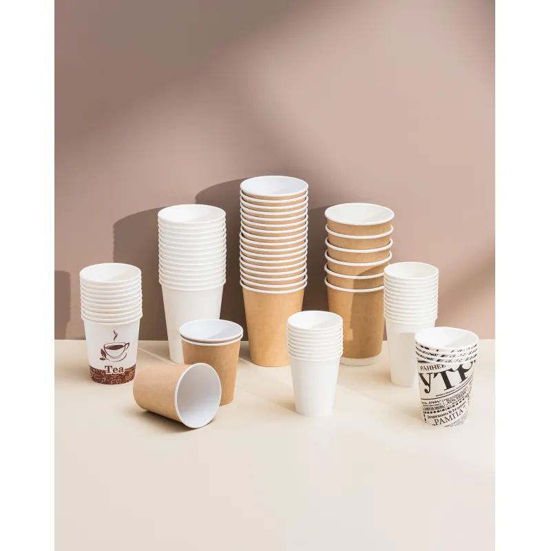 Стакан одноразовый бум 1-сл. d-80мм 250мл белый КОМУС 50шт/уп