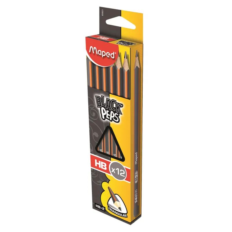 Карандаш чернографитный Maped BLACK PEP&#039;S,HB,дерево,трехгран.,б/ласт,850021