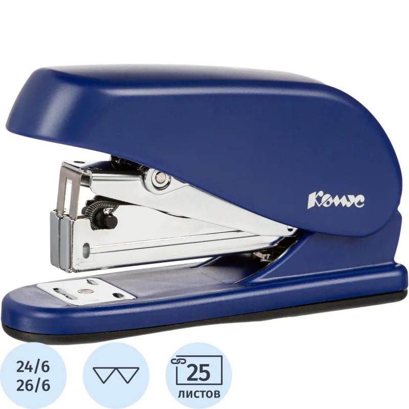 Степлер КОМУС Light-Force half strip N24/6 до 25л,энергосберегоающий,синий