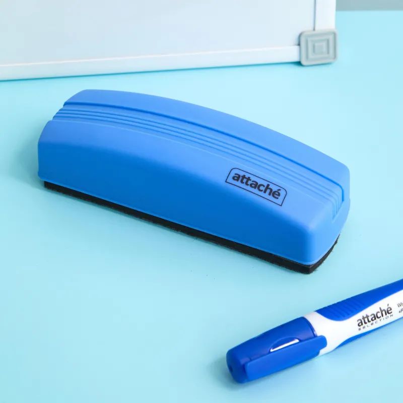 Губка-стиратель для магнитно-маркерных досок,Attache,магнитн,(55x160мм),син