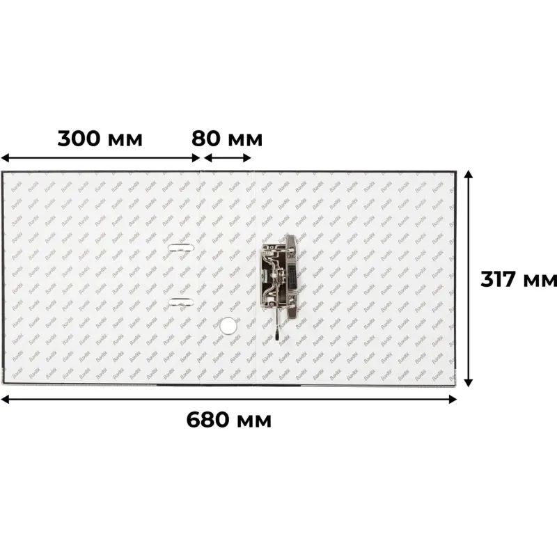 Папка-регистратор ECONOMY PLUS 80мм,чер,ПБП1,карм.кор,мет.уг